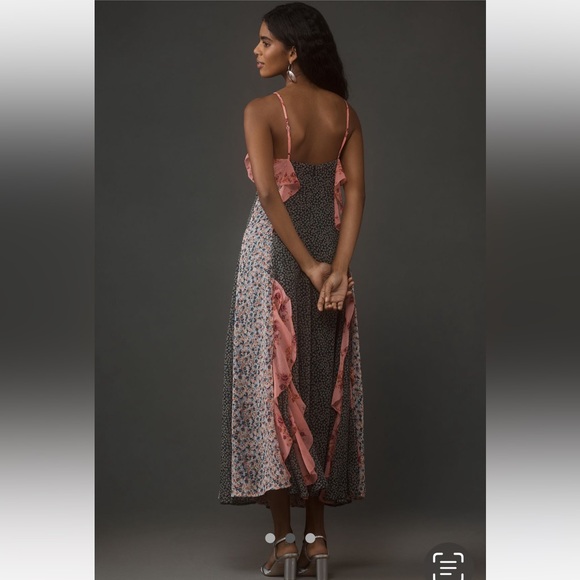 Anthropologie NWT Sleeveless Panelled Ruffle Midi Dress size M. - Picture 3 of 15